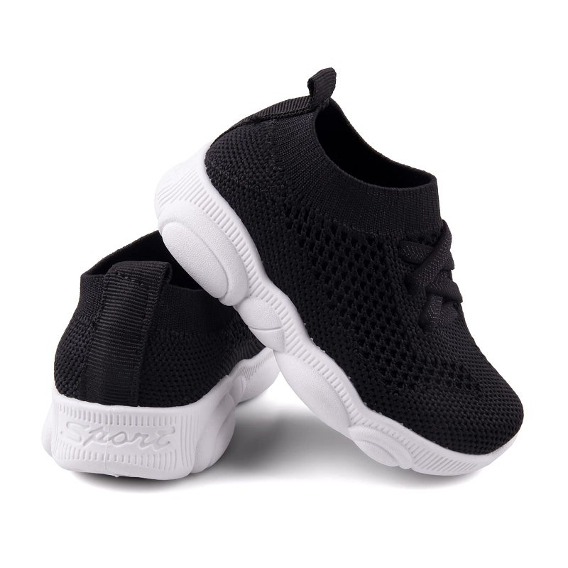Charrost Unisex Toddler Shoes, Black, 6 Toddler, Casual, Breathable Mesh, Bear Theme, Slip-On, Flat Sole, Moderate Cushioning - Image 1